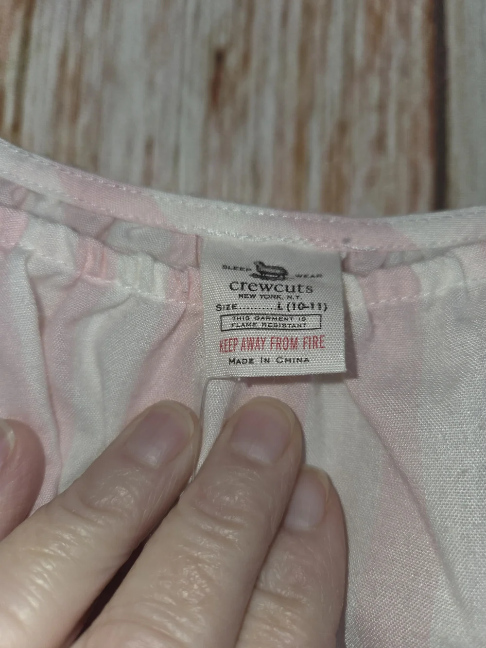 Crewcuts Pink and White Stripe Ruffle-Shoulder Pajamas. Size Large